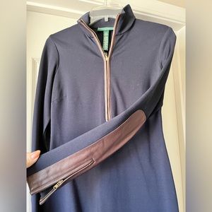 Classic! Ralph Lauren navy leather knee length dresssize 2